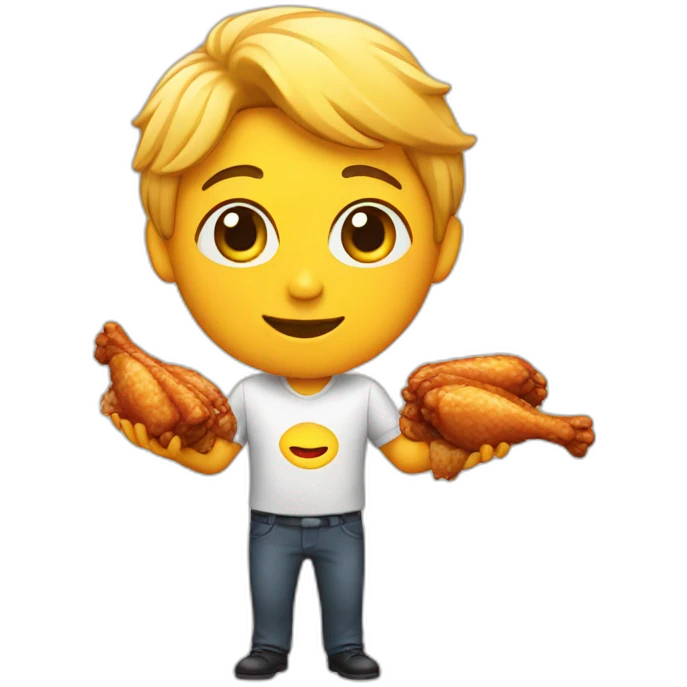 Eating chicken wings emoji