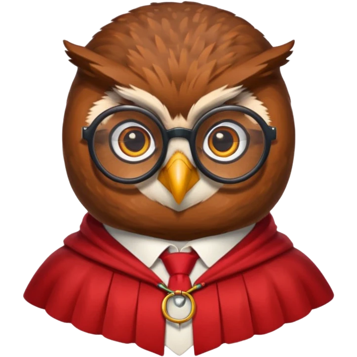 owl professor in red collar cloak emoji