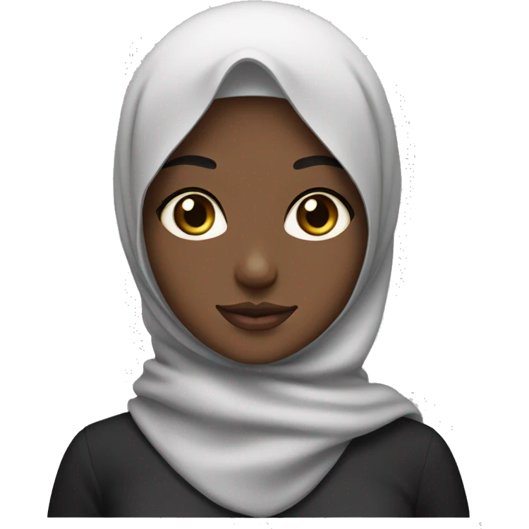 Black hijab girl with a brow hijab and her cat emoji