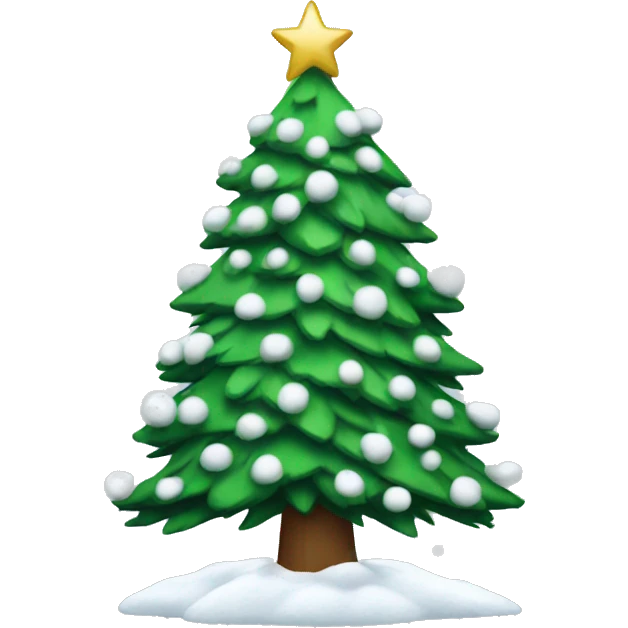 christmas tree with snow emoji