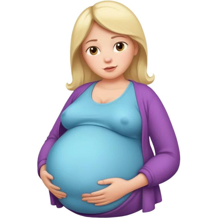 very heavily pregnant overdue woman with very  very big and large belly  emoji