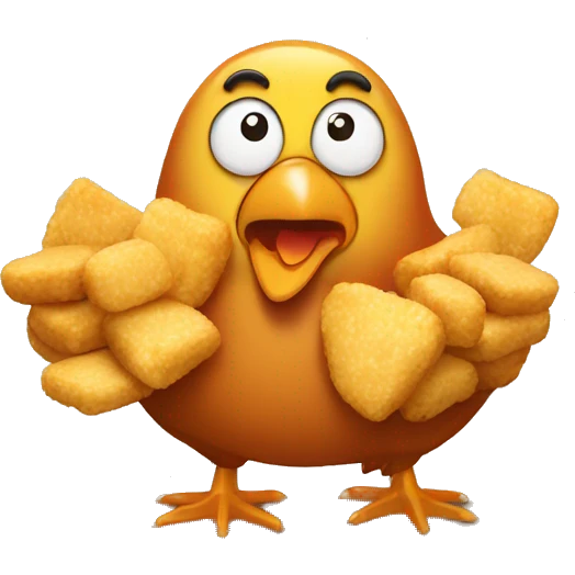Chicken eating nuggets  emoji