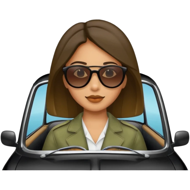 Emojis de carros y una mujer a dentro  emoji