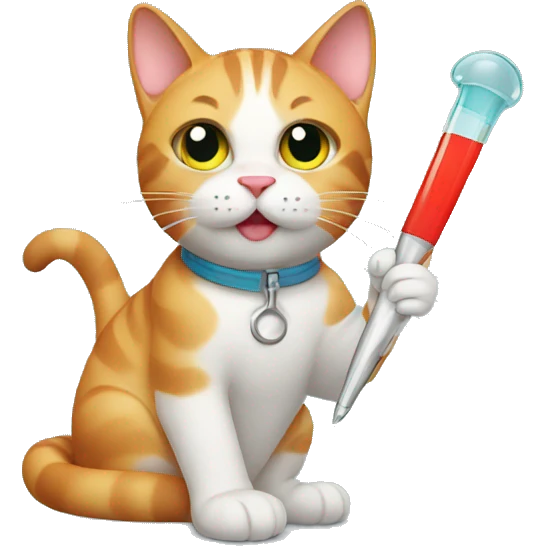 cat holding thermometer  emoji