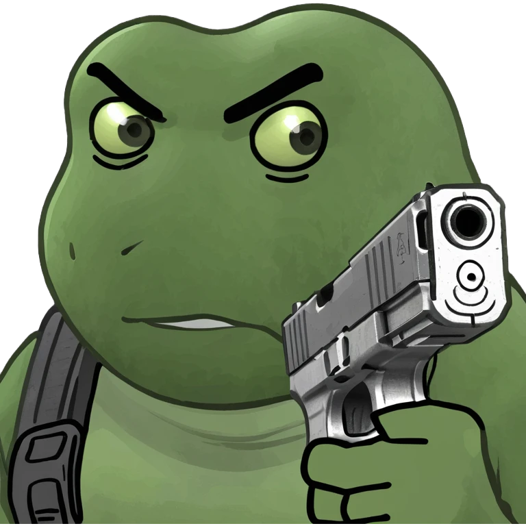 Mad while holding a glock emoji