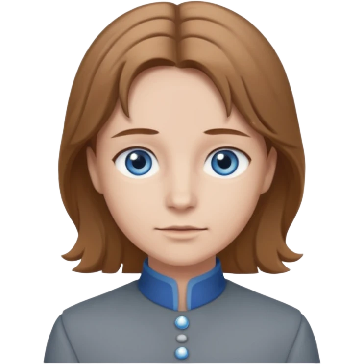 Servant Boq from Wicked with Blue eyes, light brown hair, grey outfit emoji