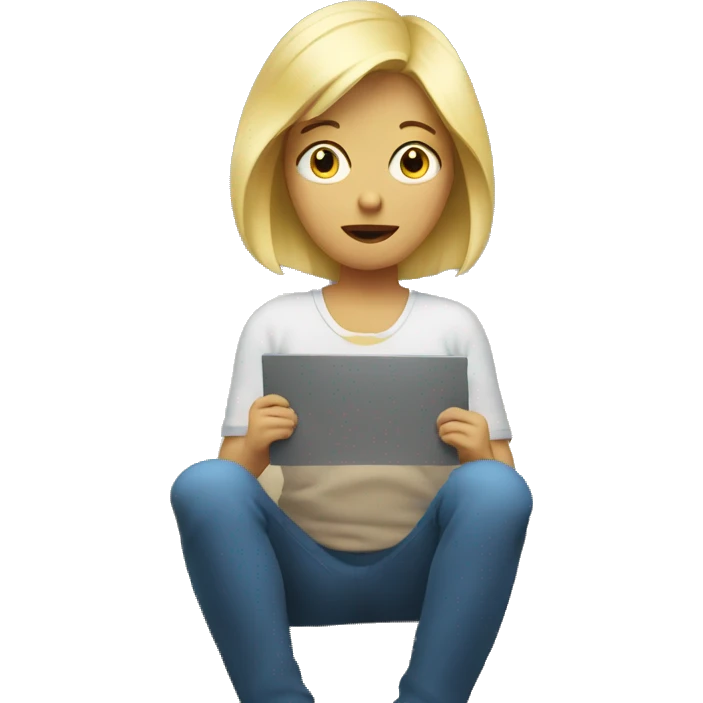 blond watching tv emoji