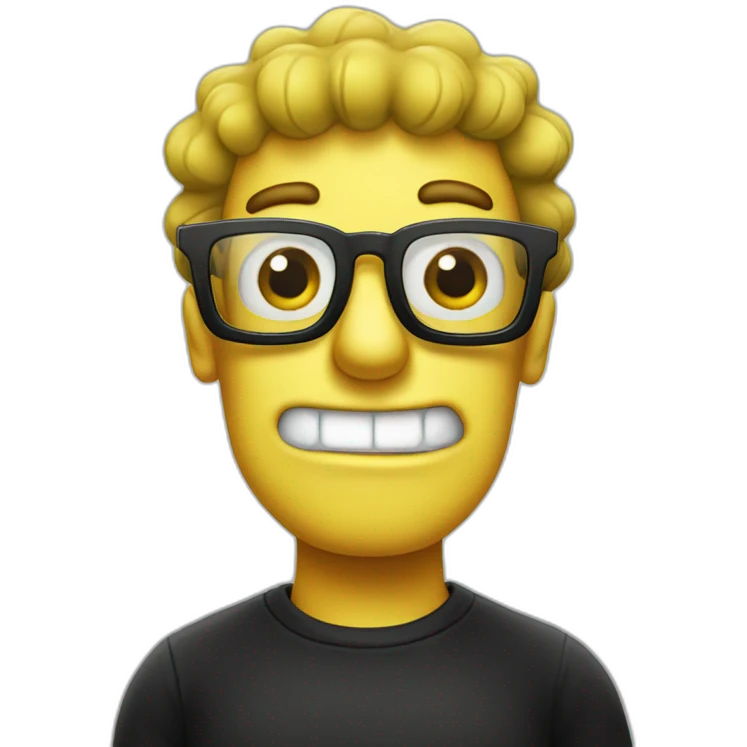 spongebob wearing glasses and a black shirt emoji