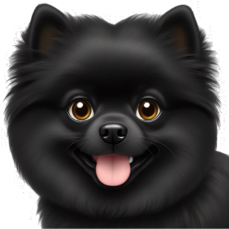 Black Pomeranian being cute emoji