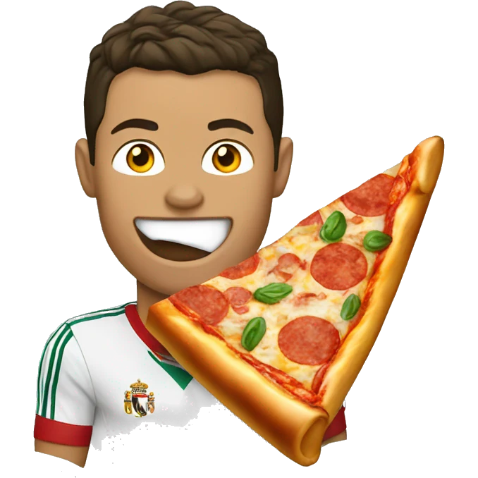 Cristiano Ronaldo eating a pizza slice  emoji