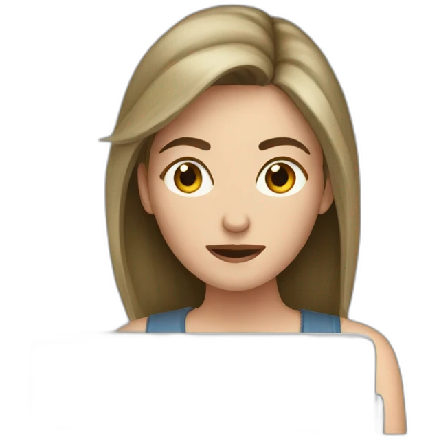 a white woman typing in the laptop and crying emoji