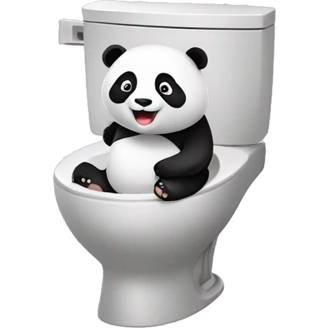 Un Panda sur des WC sourit emoji