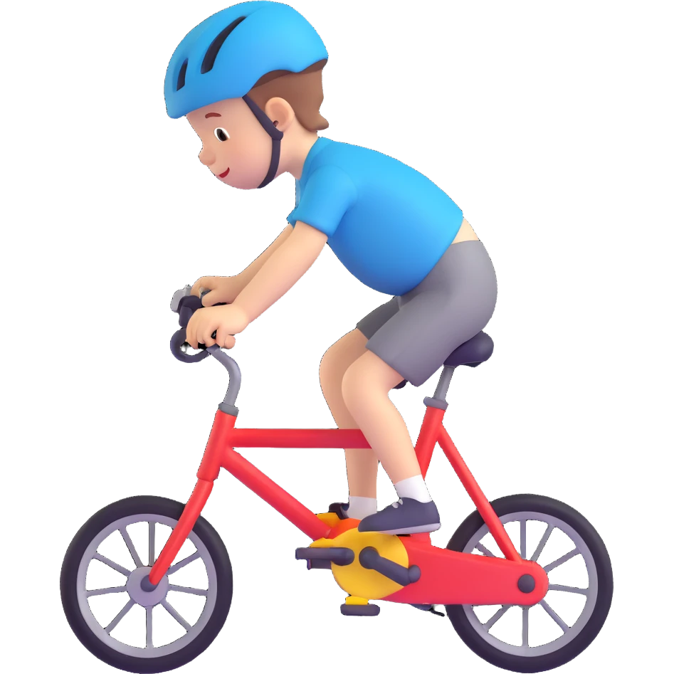 toddler bicycle, cartoonish emoji