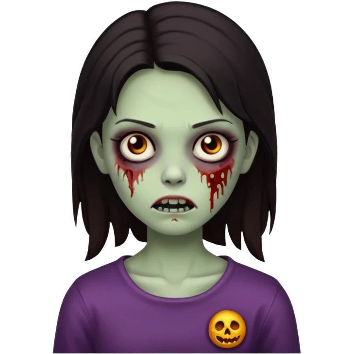 girl zombie, dark hair emoji