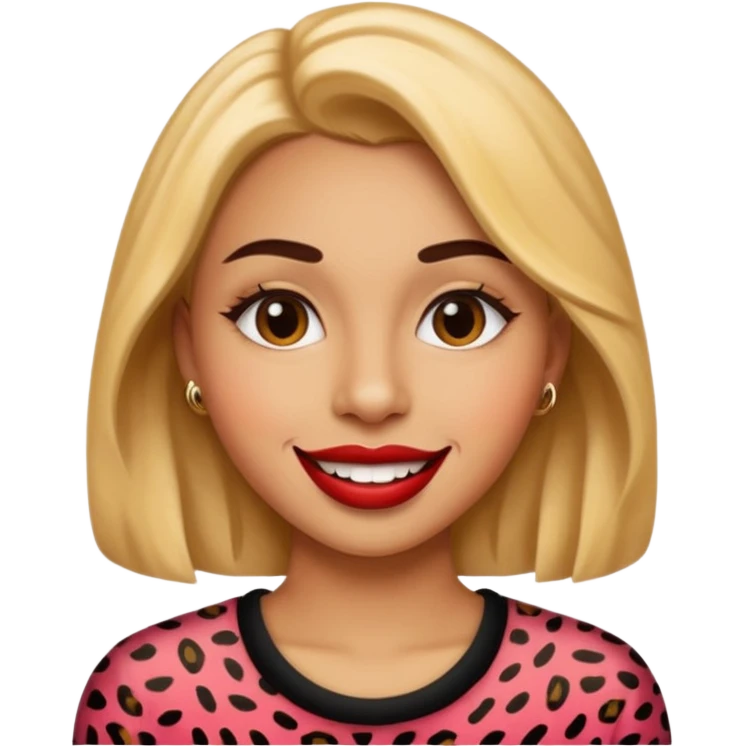 Baddie cheetah print lips emoji emoji