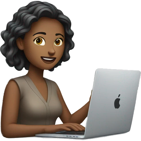 Woman working with macbook emoji