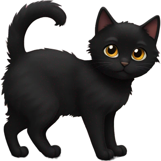 black cat furball sunset  emoji