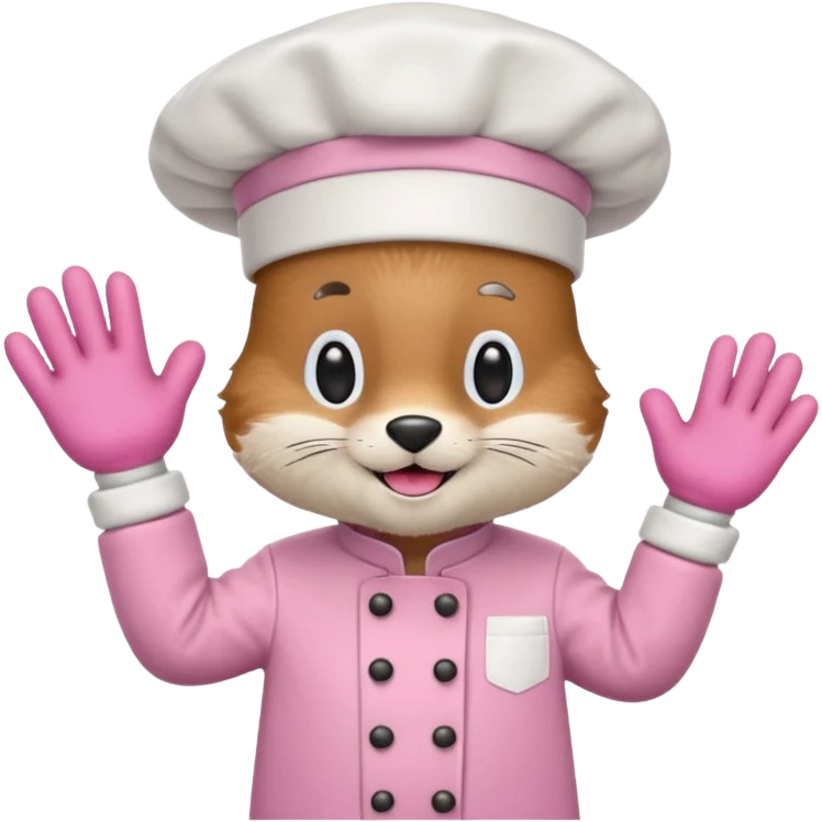 animal with pink chef costume emoji
