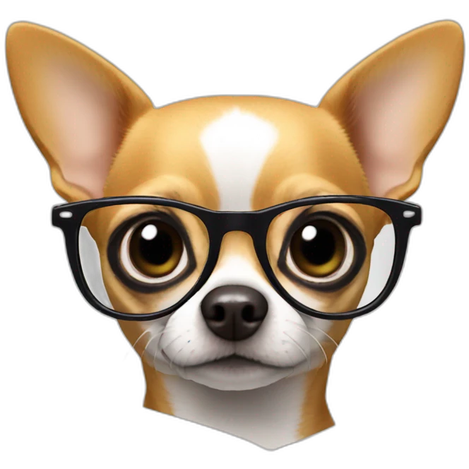 Chihuahua wearing glasses and reading a newspaper emoji
