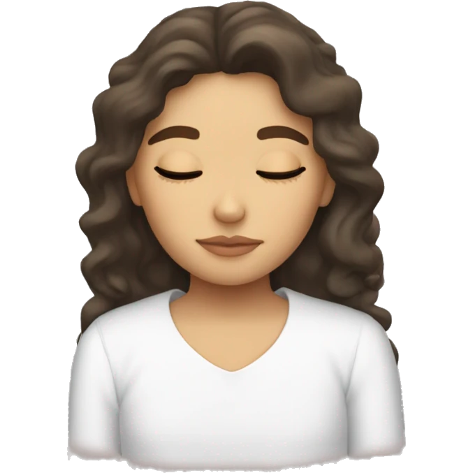 angelic brunette sleeping in drsk emoji