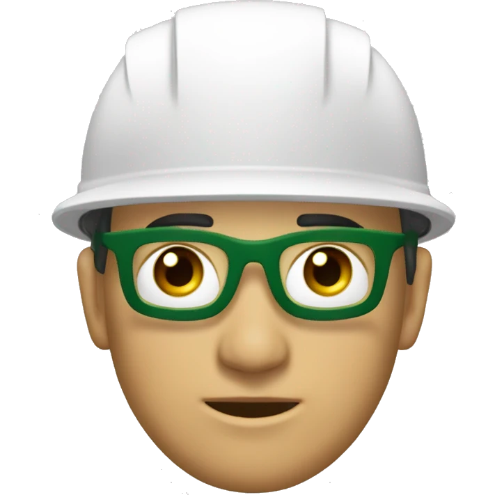 arquitecto  blanco ojos verdes casco blanco emoji