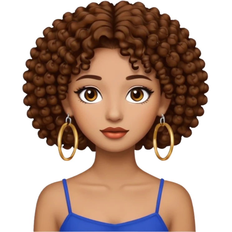 One, Puerto Rican, fair skin brown hair it has to be straight with earrings and makeup. I would like the earrings to be hoop and my best friend by my side is caramel skin color with curly black hair. emoji