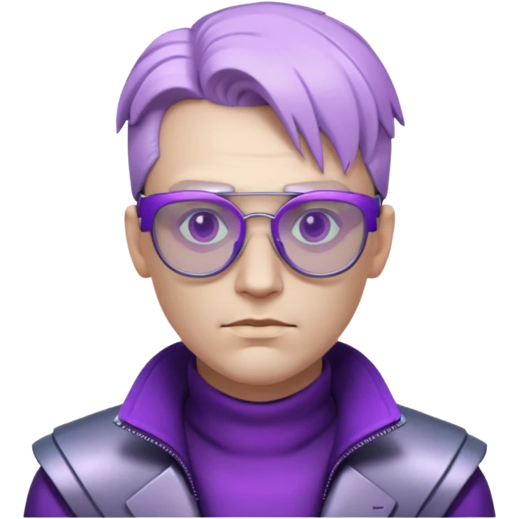 Cyberpunk man head 3d puruple glasses emoji
