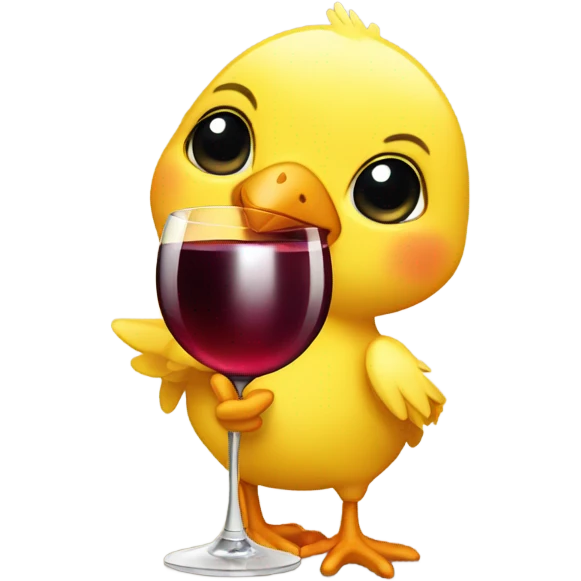 a little chick with a glass of wine  emoji