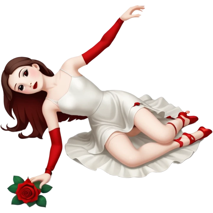 Dancer dead on stage full body lyiing on floor emoji