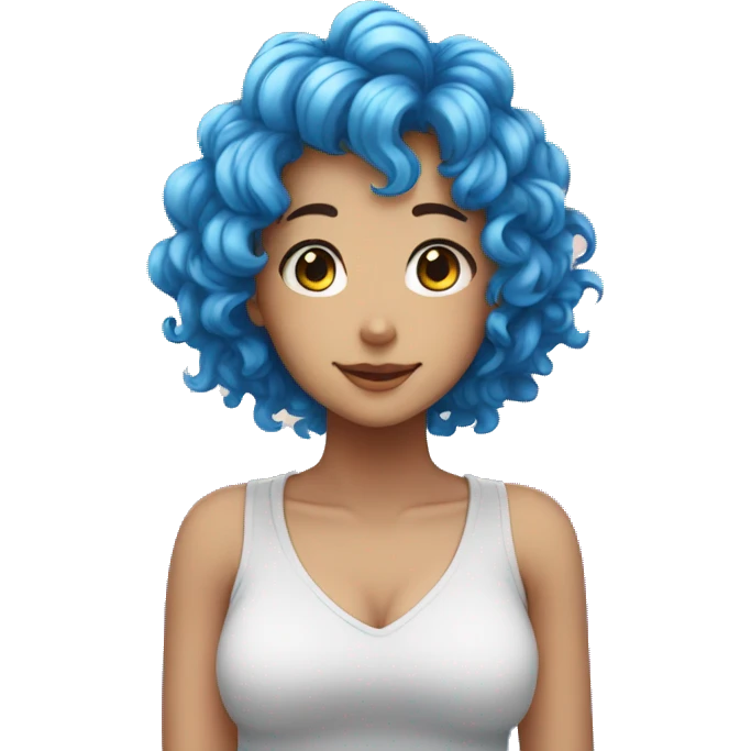 Anime girl with blue curly hair  emoji
