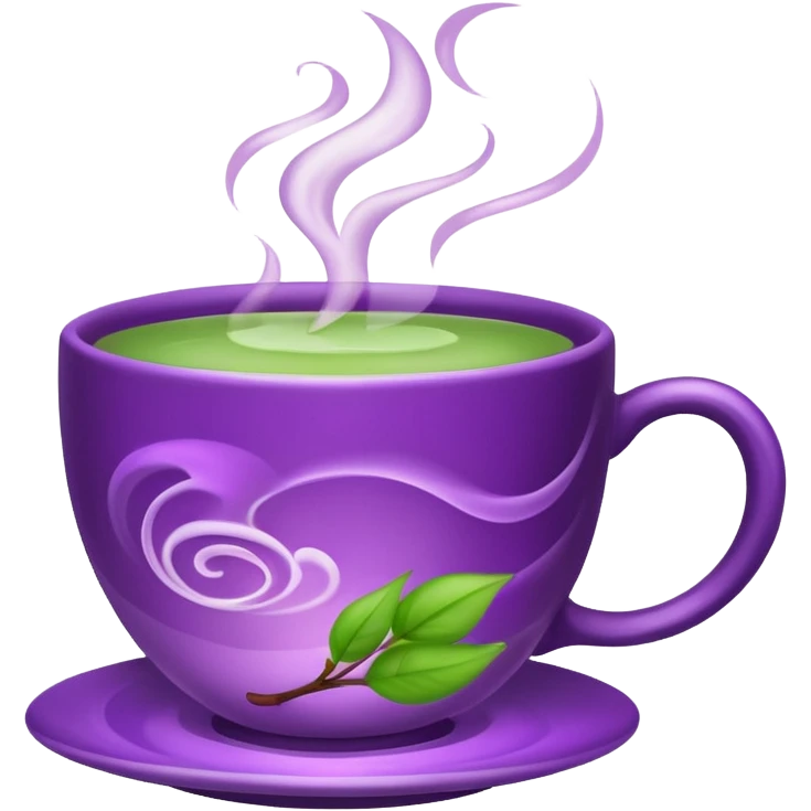 Berry green tea in a steaming cup emoji