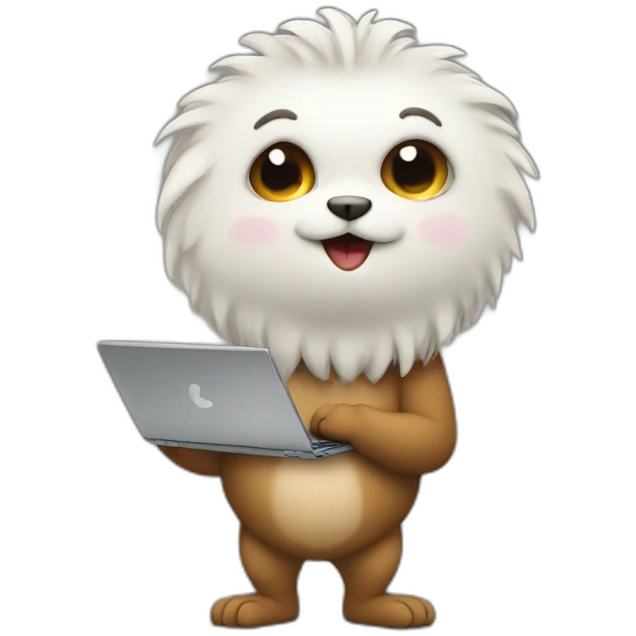 Beastie holding a laptop emoji