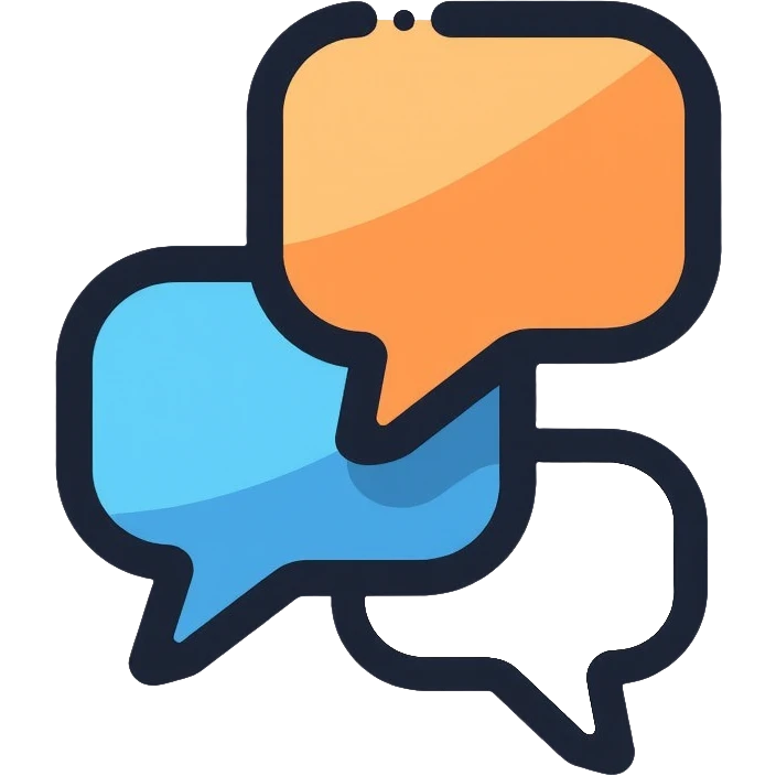 messaging app icon with text bubbles emoji