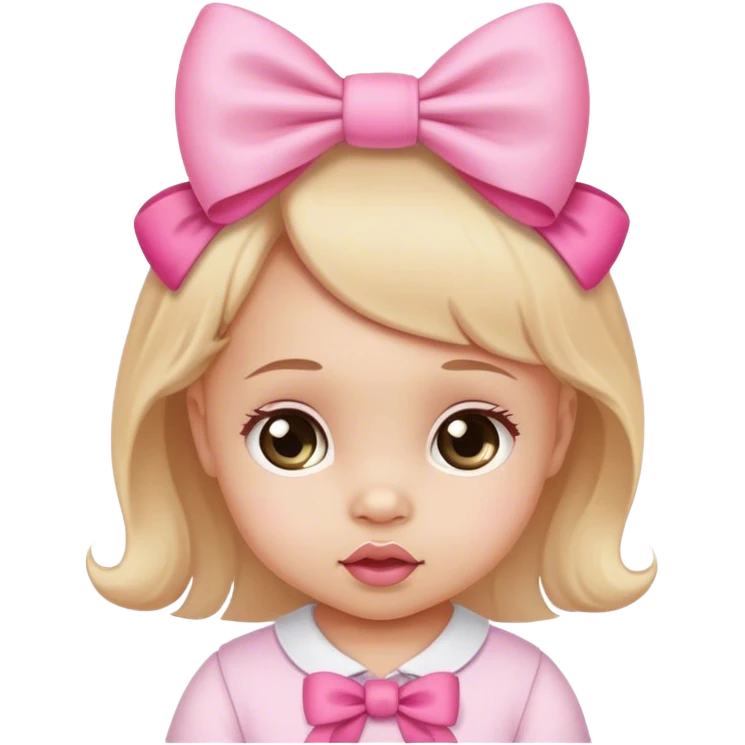 Baby girl with pink bow  emoji