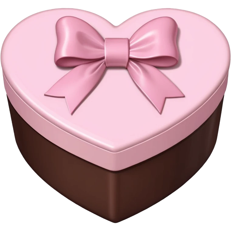 pale pink heart box, pale pink bow, filled with chocolates inside emoji