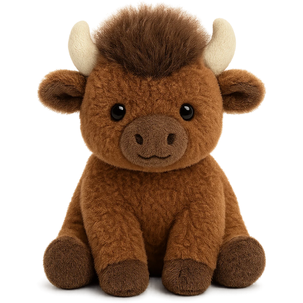 cute baby bison jellycat stuffed plushie emoji