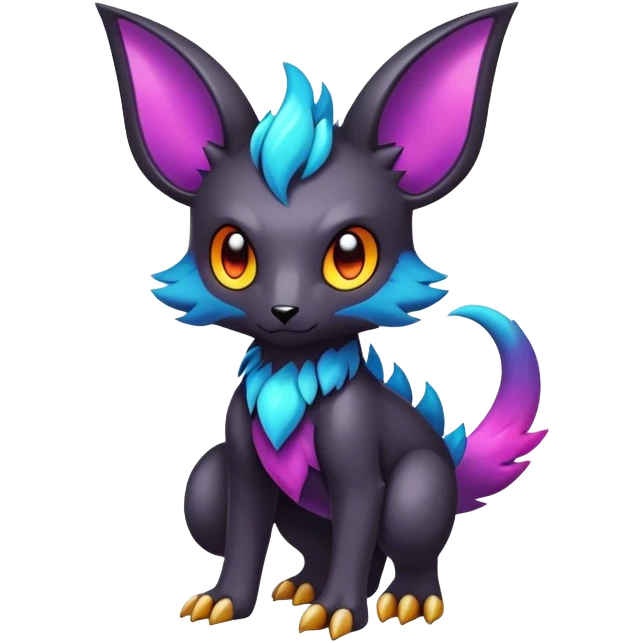 Cute cool colorful dark fantasy animal hybrid Fakemon full body emoji