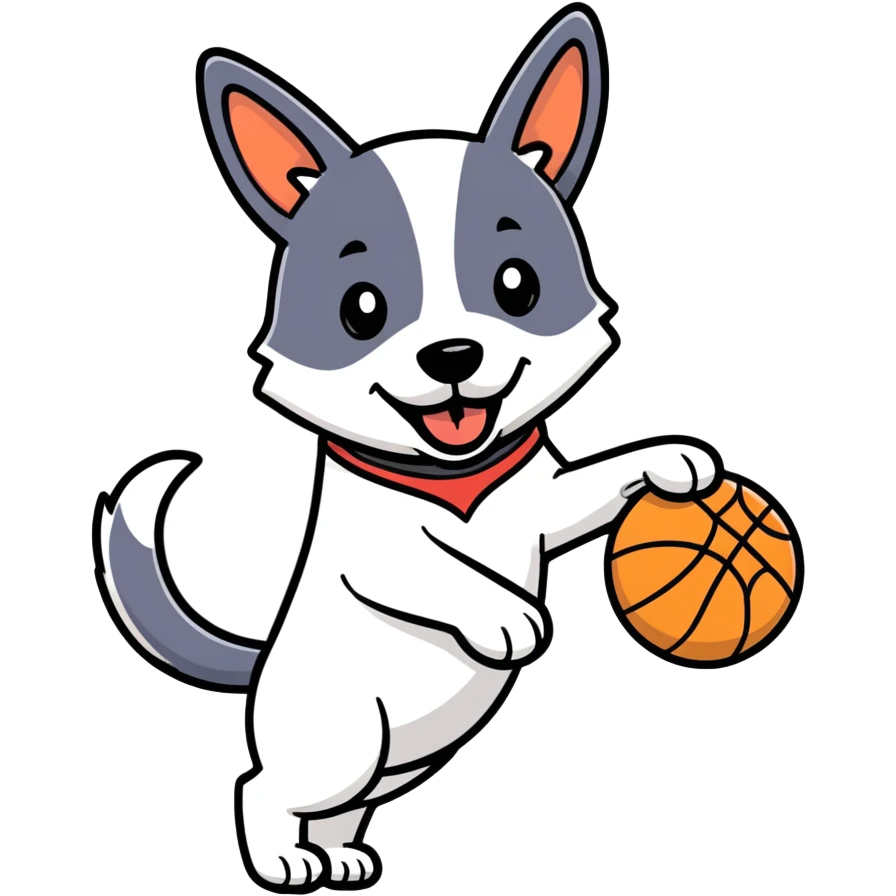 Dog playing basketball emoji