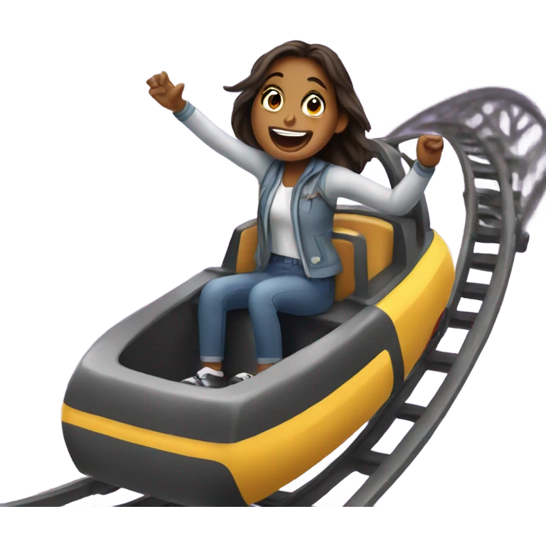 Girl riding a rollercoaster emoji