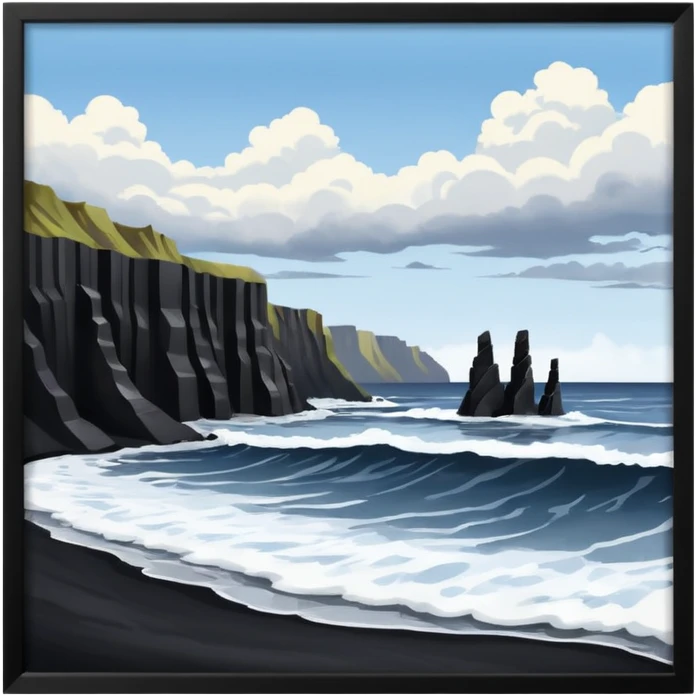 Reynisfjara black sand beach emoji