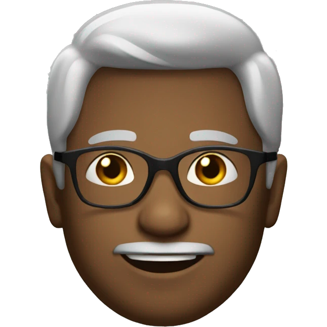 man with glasses and medium heir 
 emoji