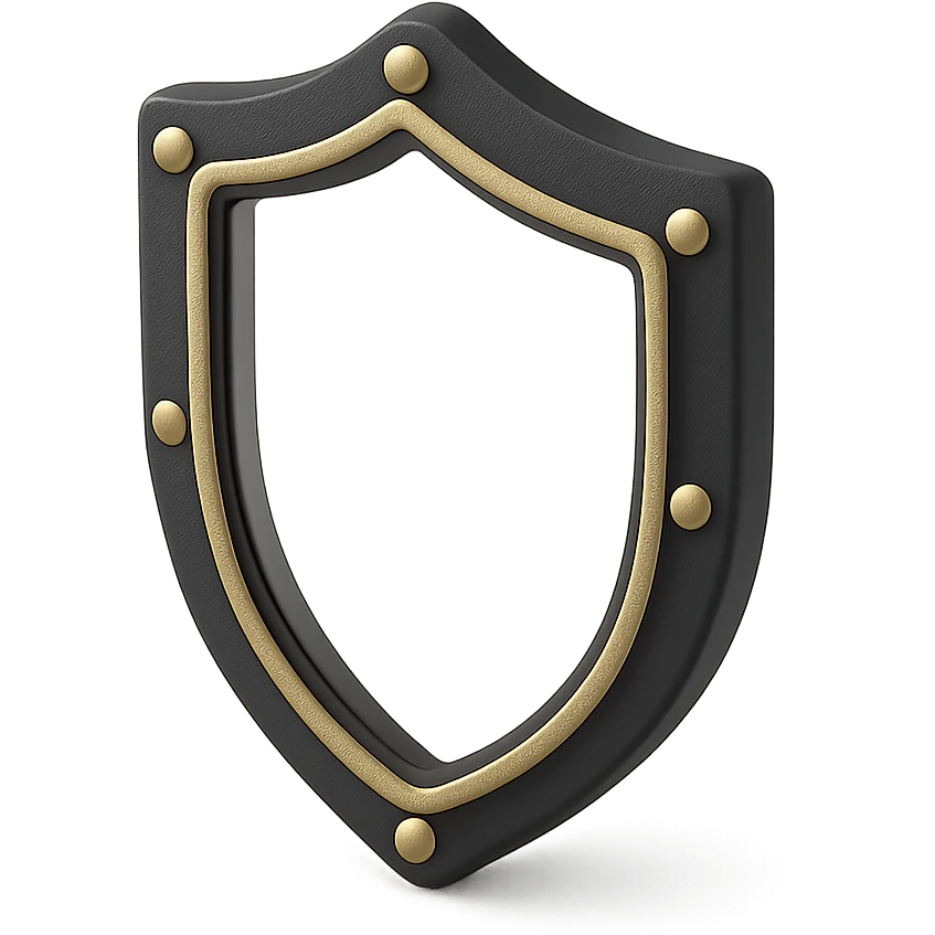 <systemPrompt>
  <style>
    <renderType>3D</renderType>
    <finish>Soft matte</finish>
    <colors>
      <primary>Black</primary>
      <secondary>Antique gold</secondary>
      <background>Pristine white</background>
    </colors>
    <composition>
      <angle>Isometric</angle>
      <shadows>Feathered</shadows>
      <lighting>Ambient glow</lighting>
    </composition>
    <tone>Minimalist</tone>
    <aesthetic>Simple and elegant</aesthetic>
  </style>
</systemPrompt>

{subject} = shield emoji