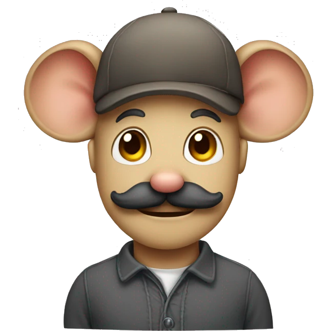 jerry mouse cartoon with human moustache emoji