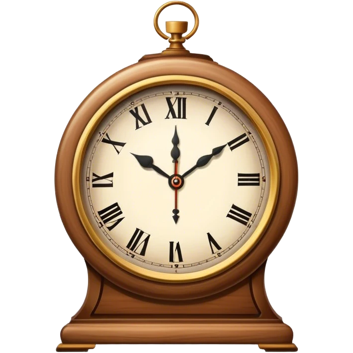 vintage wooden clock emoji