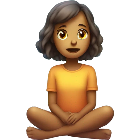 A girl sitting calmly inside a large, glowing bubble. The bubble shimmers with subtle gradients or lines, symbolizing introspection and protection. emoji