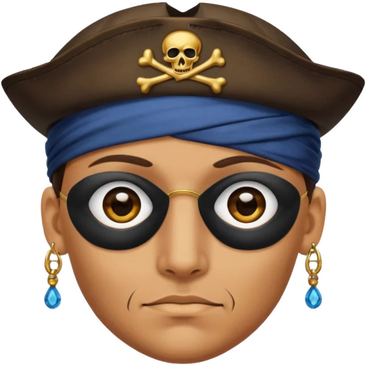 Eye patch pirate with earring, one eye covered
 emoji
