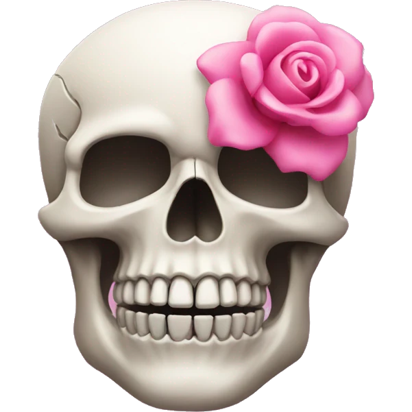 Skull with a pink  emoji