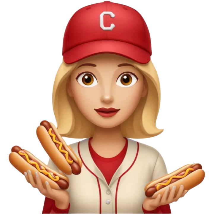 Female with 3 hotdogs  emoji