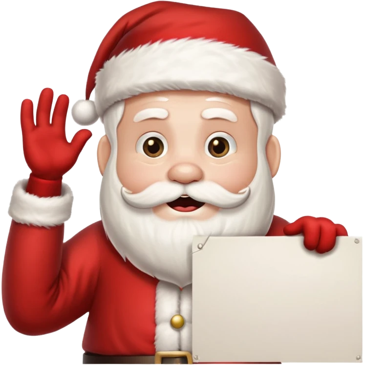 drunk santa holding up a huge blank banner 4 times his size above his head emoji