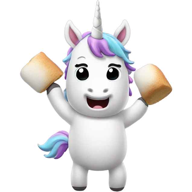 Unicorn throwing up marshmallows  emoji